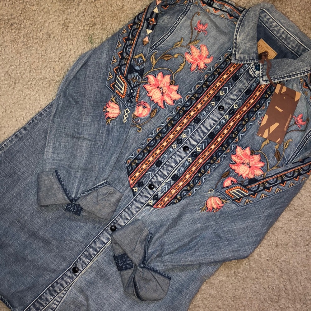 Jean button down